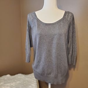 Grey 3/4 length sleeve sweater Sz XL